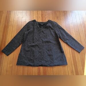 H&M Black Heathered Crewneck with Silver Fleck